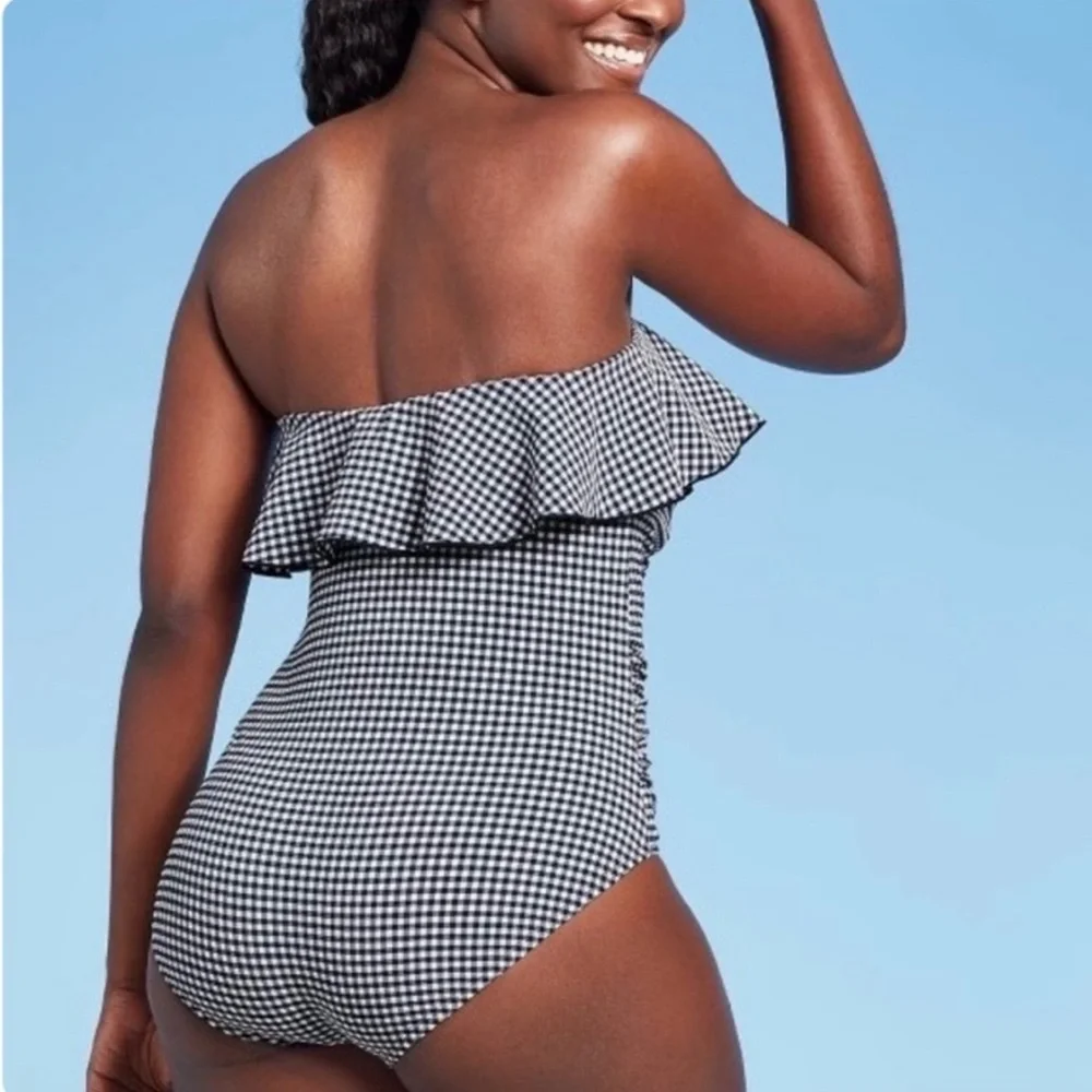 Kona Sol Women’s Bandeau Ruffle One-Piece Swimsuit, Size S, NWT - Picture 2 of 9